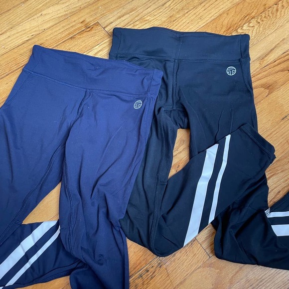 Bundle of 2 Tory Sport High Rise Chevron Weightless Leggings Black & Navy Sz S - Picture 2 of 7